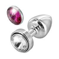 Анальная пробка со сменными стразами Diogol Anni Magnet Silver, розовая Анальная пробка со сменными стразами Diogol Anni Magnet Silver, розовая
